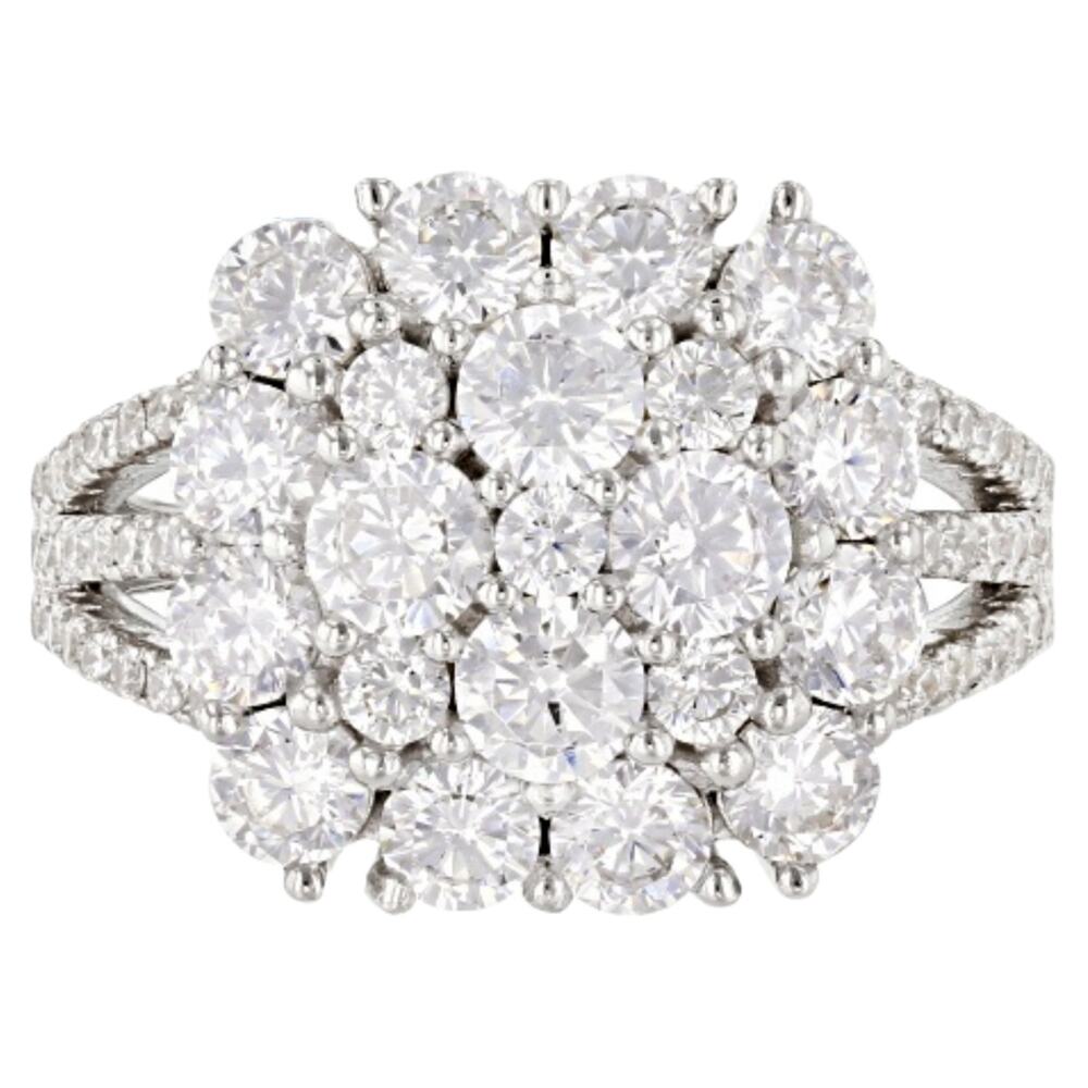 Bella Luce White Cubic Zirconia Rhodium Over Silver Ring 4.86ctw 10 NWT BMC586